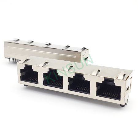 3046-Serie 1x4-Port RJ45 mit Metallabschirmung und EMI-Fingern
